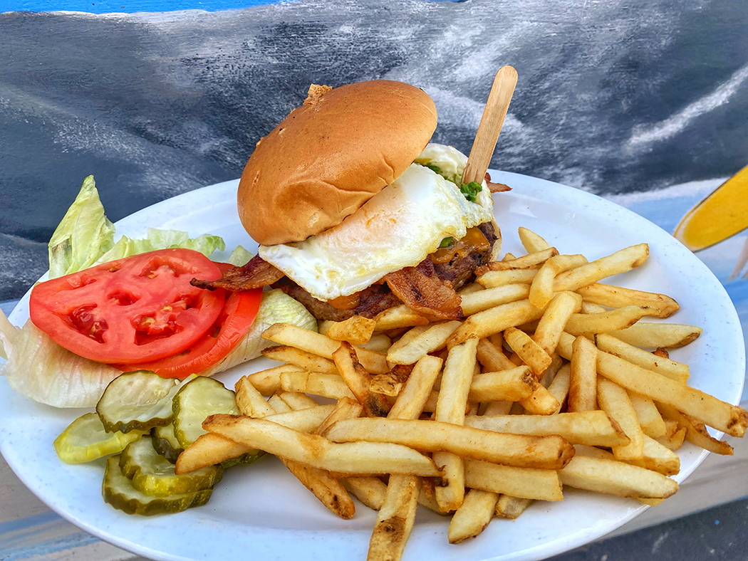 Order 1/2 lb. Hangover Burger food online from Cappy's Cafe store, Newport Beach on bringmethat.com