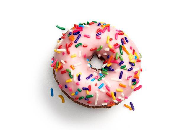 Order Strawberry Iced with Sprinkles Cake food online from Shipley Donuts store, Kerrville on bringmethat.com