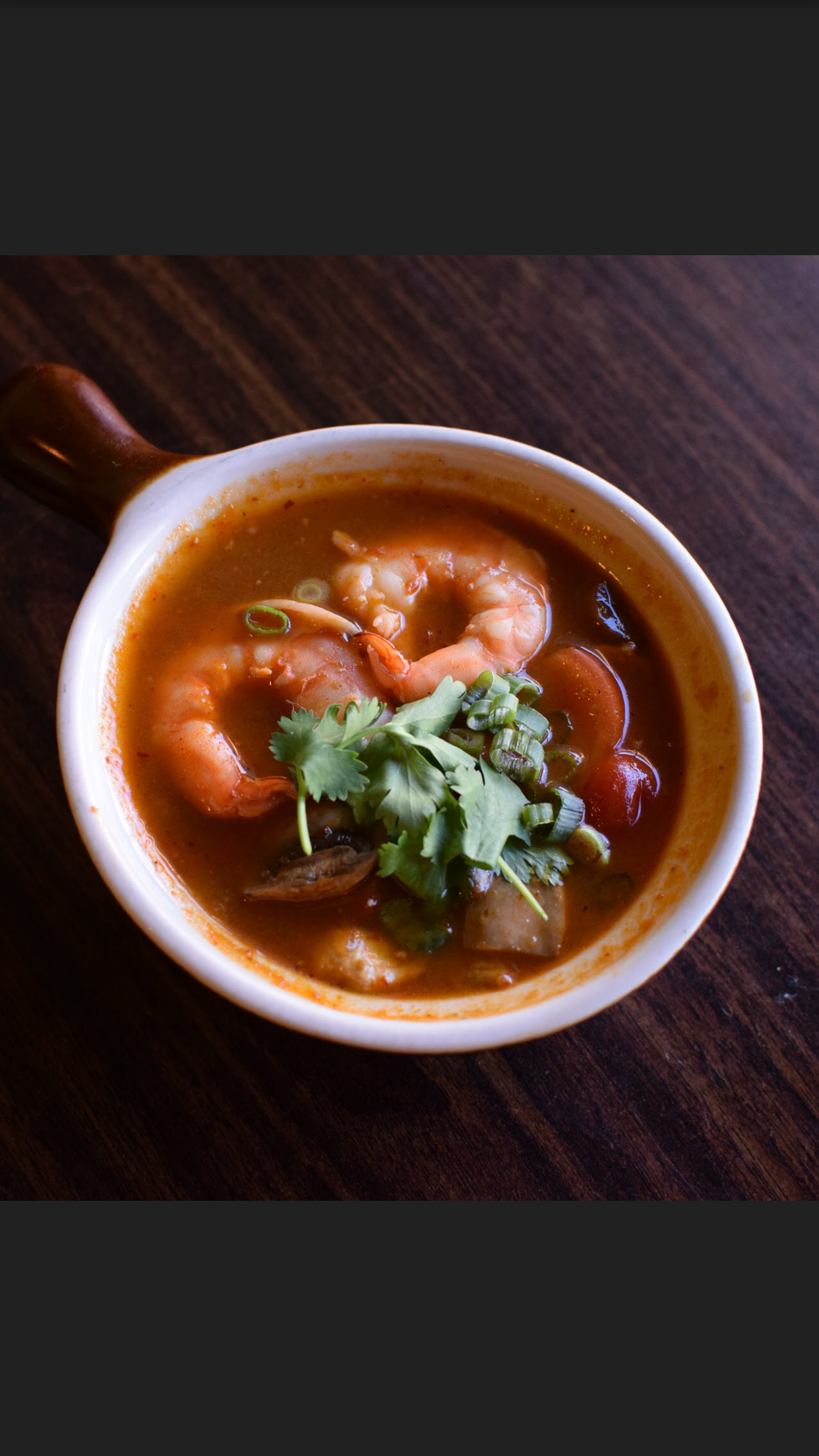 Order S3. Tom Yum with shrimp 4 pcs food online from Rice Thai Cafe store, Chicago on bringmethat.com