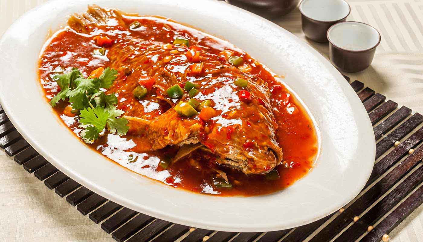 Order G21. Braised Deep Fried Tilapia in Bean Sauce (豆板紅燒鱲魚) food online from Happy Harbor Cuisine store, Alhambra on bringmethat.com