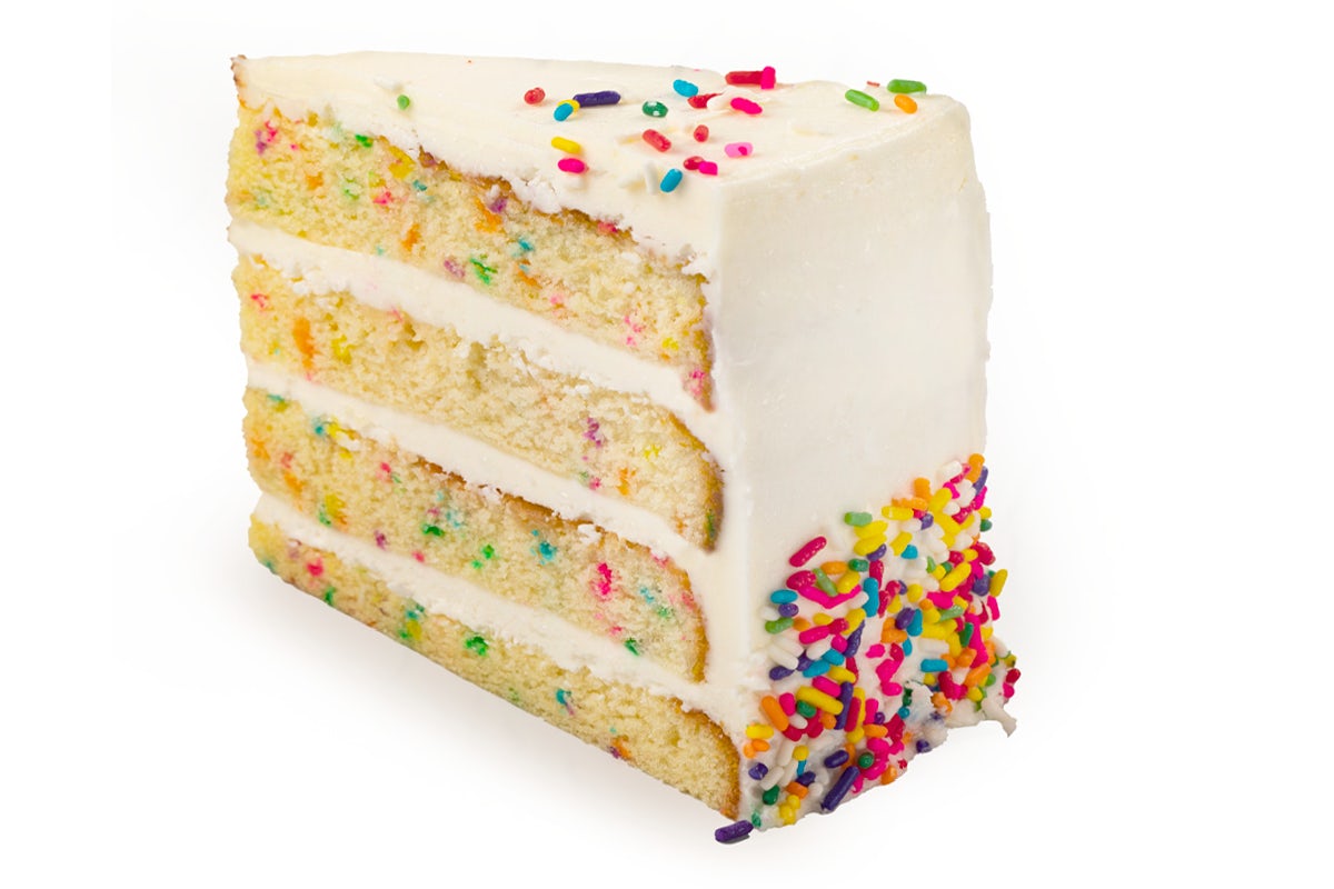 Order Confetti Cake Slice food online from Buddy V Cake Slice store, Bensalem Township on bringmethat.com