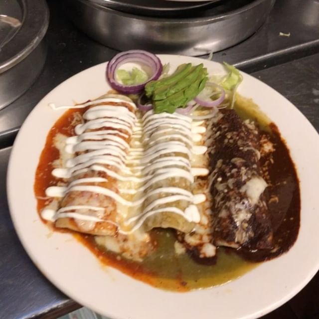 Order Enchilada Platter food online from Little Mexican Cafe store, New Rochelle on bringmethat.com