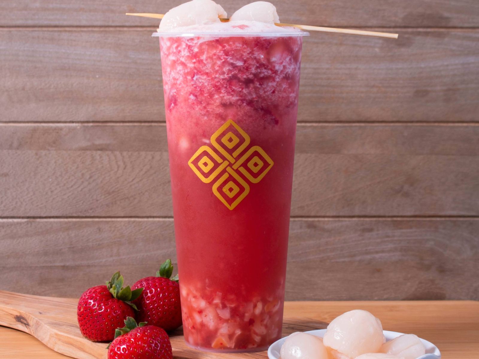 Order Lychee Berry 多肉草莓荔枝绿茶 food online from Prolece Tea store, Chino Hills on bringmethat.com