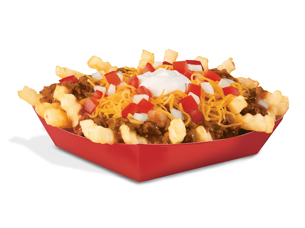 Order Deluxe Chili Cheddar Fries™ food online from Del Taco store, Inglewood on bringmethat.com