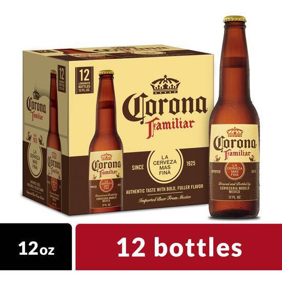 Order Corona Familiar, 12pk-12oz bottle beer (4.8% ABV) food online from Mimi Liquor store, Joliet on bringmethat.com