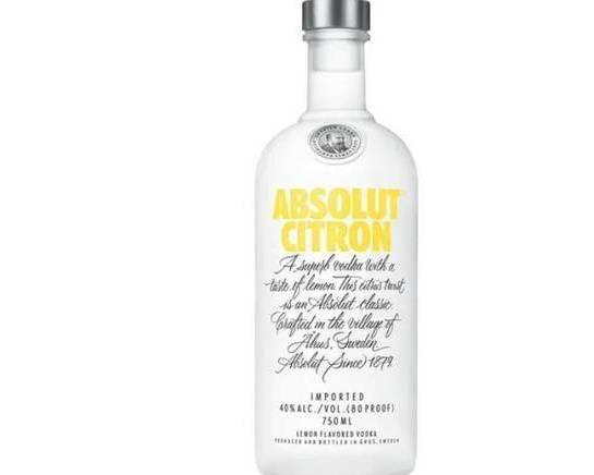 Order Absolut Citron, 750mL vodka (40.0% ABV) food online from Cold Spring Liquor store, Liberty Hill on bringmethat.com