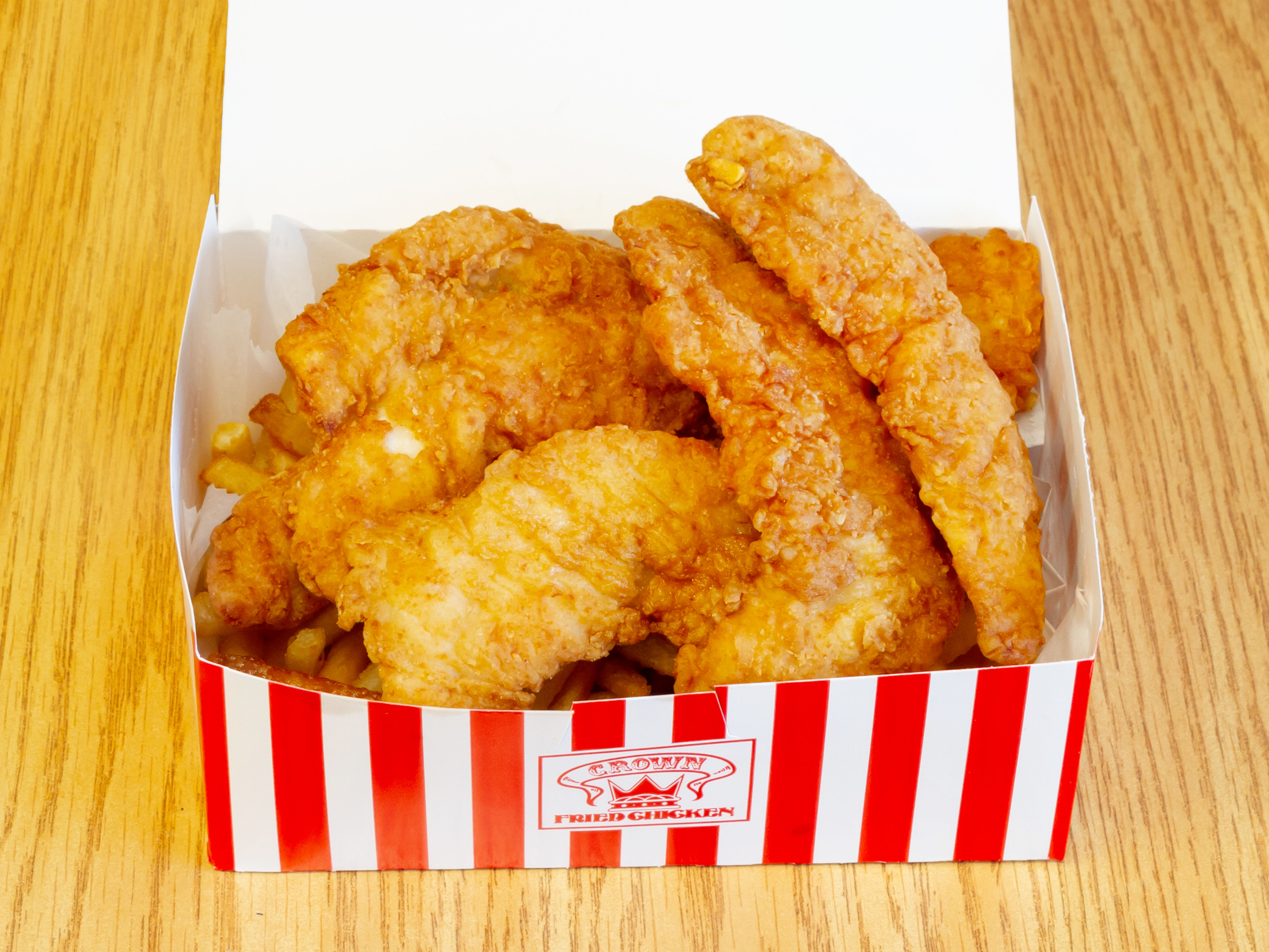 Order 24. Six Pieces Chicken Fingers food online from Crown Fried Chicken store, Worcester on bringmethat.com