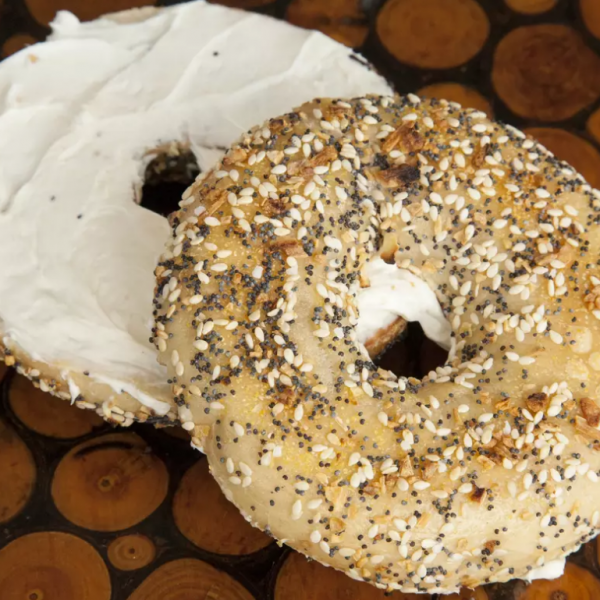 Order Bagel with Cream Cheese food online from El Cafetazo store, San Francisco on bringmethat.com