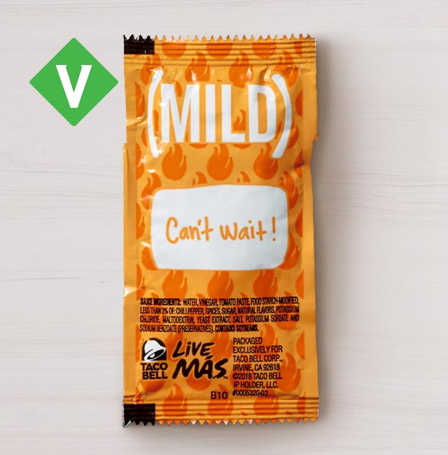 Order Mild Sauce Packet food online from Taco Bell store, Bloomington on bringmethat.com