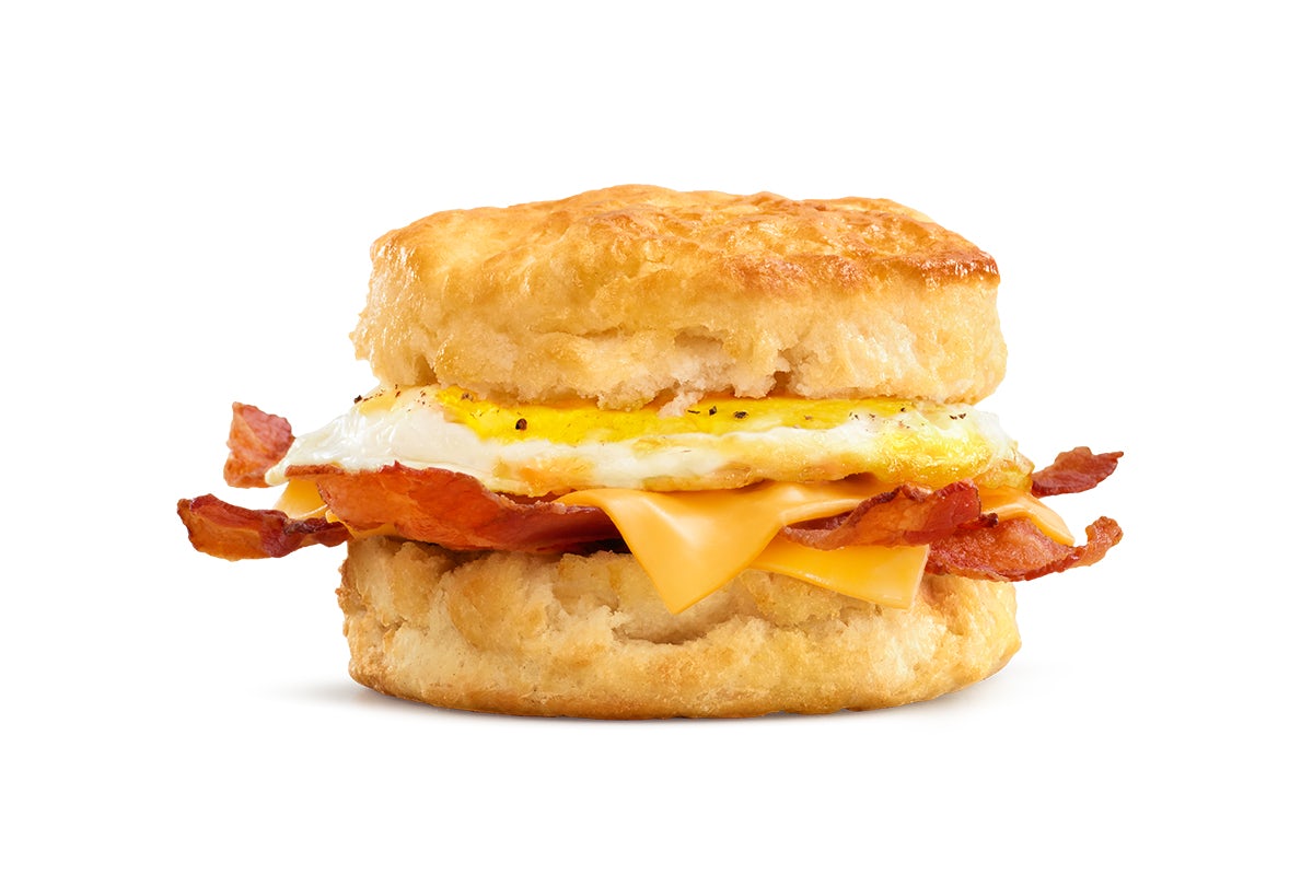 Order Super Bacon Biscuit w/ Fried Egg food online from Hardees store, Columbia on bringmethat.com