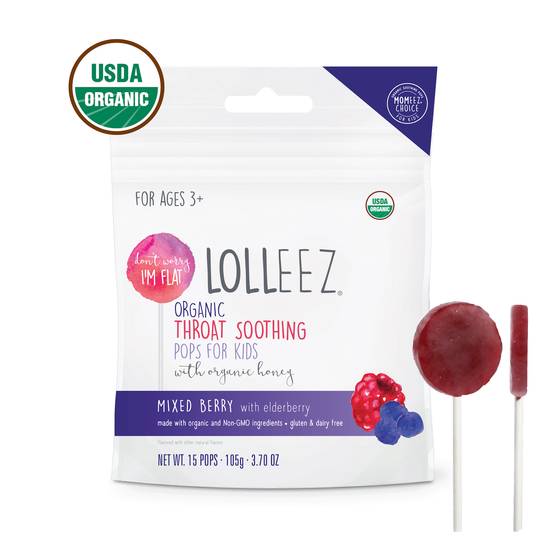 Order Lolleez Organic Throat Soothing Pops Mixed Berry (15 ct) food online from Rite Aid store, TOLEDO on bringmethat.com