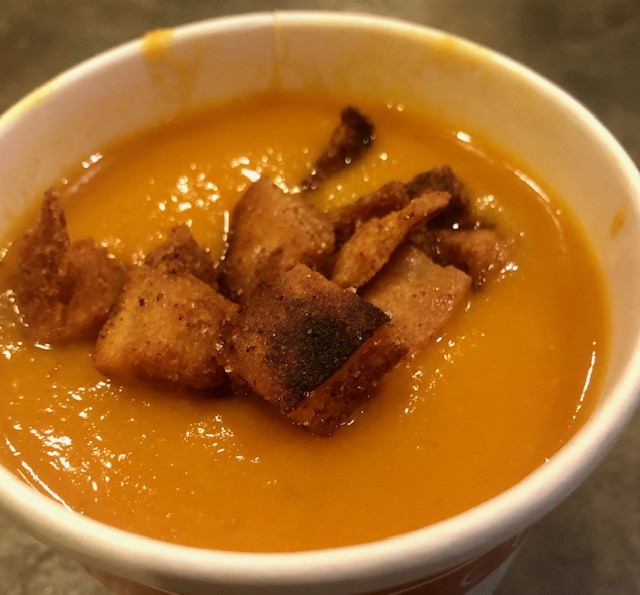 Order Carrot Ginger soup  food online from Falafel Taco store, Pleasantville on bringmethat.com