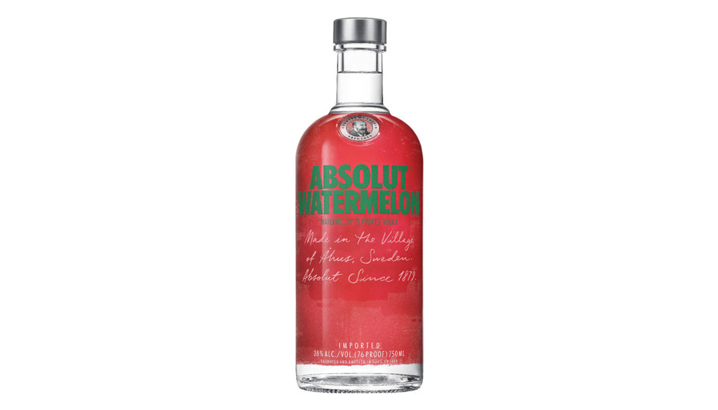Order Absolut Watermelon Vodka 750mL food online from Circus Liquor store, Los Angeles on bringmethat.com