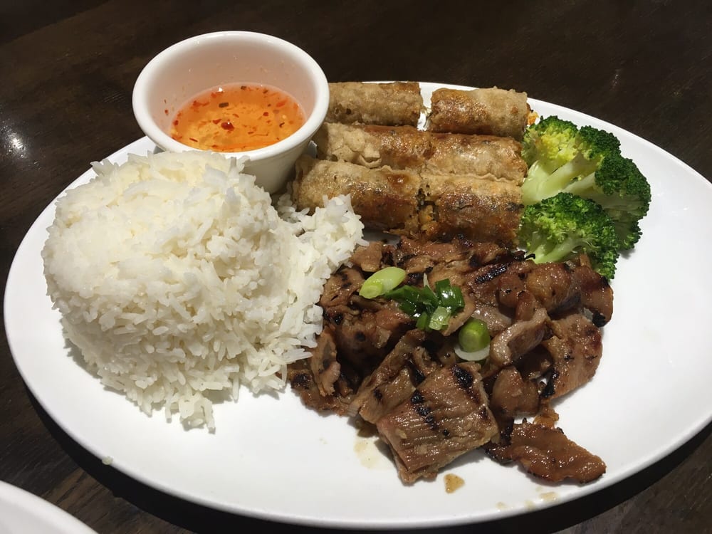 Order 53. Imperial Rolls and Charbroiled Beef Rice Plate food online from Perilla Vietnamese Cuisine store, San Francisco on bringmethat.com