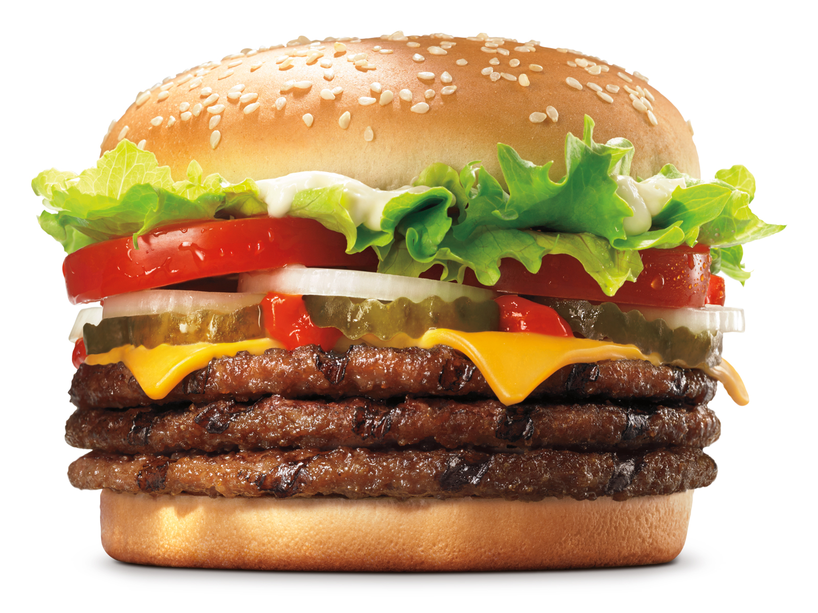 Order Triple WHOPPER® with Cheese food online from Burger King store, Streamwood on bringmethat.com