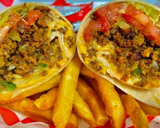 Order Chopped Cheese Wrap With Fries food online from Salt Pepper Ketchup store, Hawthorne on bringmethat.com
