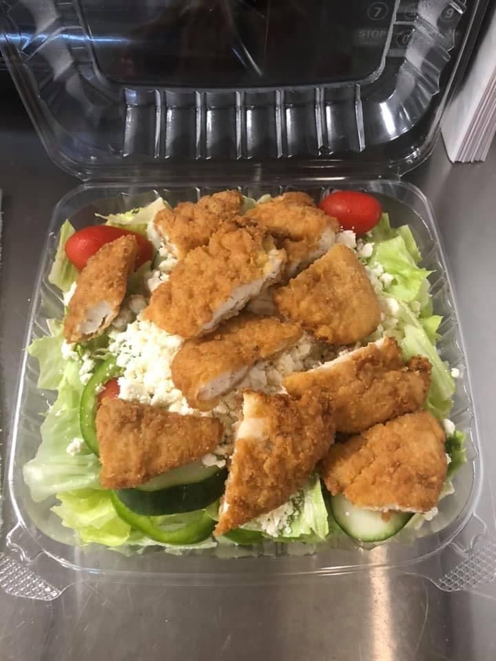 Order Chicken Finger Salad - Salad food online from Phillip's Roast Beef & Pizza store, Rowley on bringmethat.com