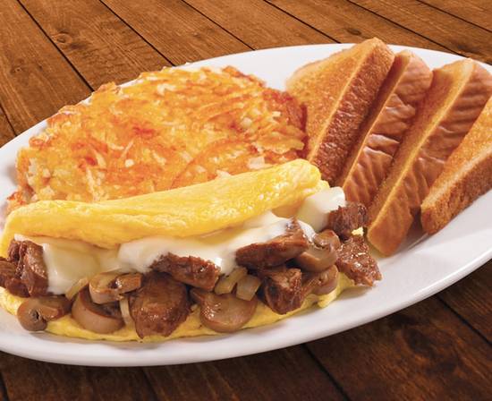 Order Omelet- Prime Rib Tips food online from Huddle House store, Camden on bringmethat.com