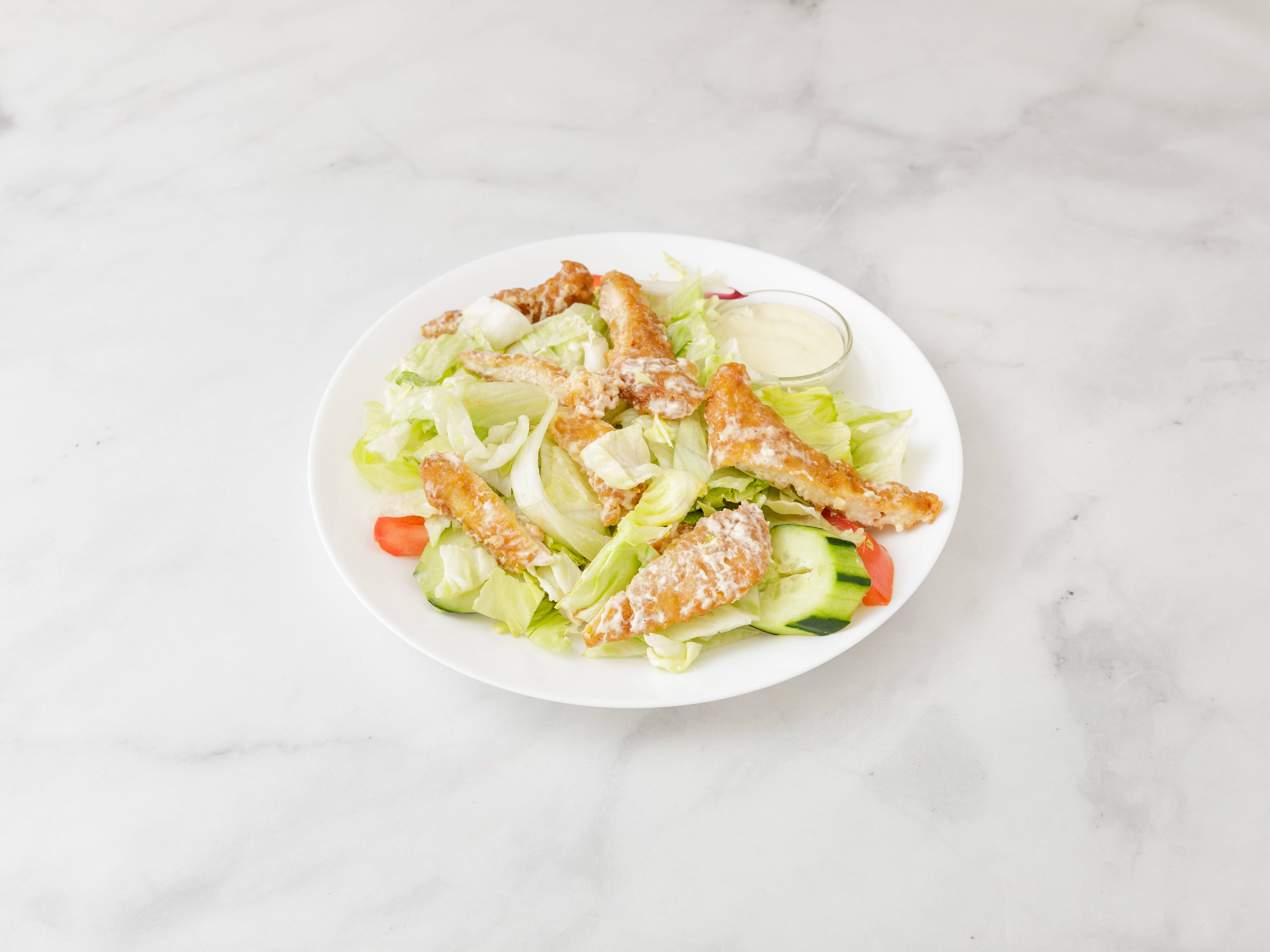 Order Crispy Chicken Over Salad food online from Crown Fried Chicken & Pizza store, hackensack on bringmethat.com