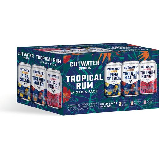 Order Cutwater Tiki Rum Punch 4 Pack (4PK 200 ML) 145038 food online from Bevmo! store, Redwood City on bringmethat.com