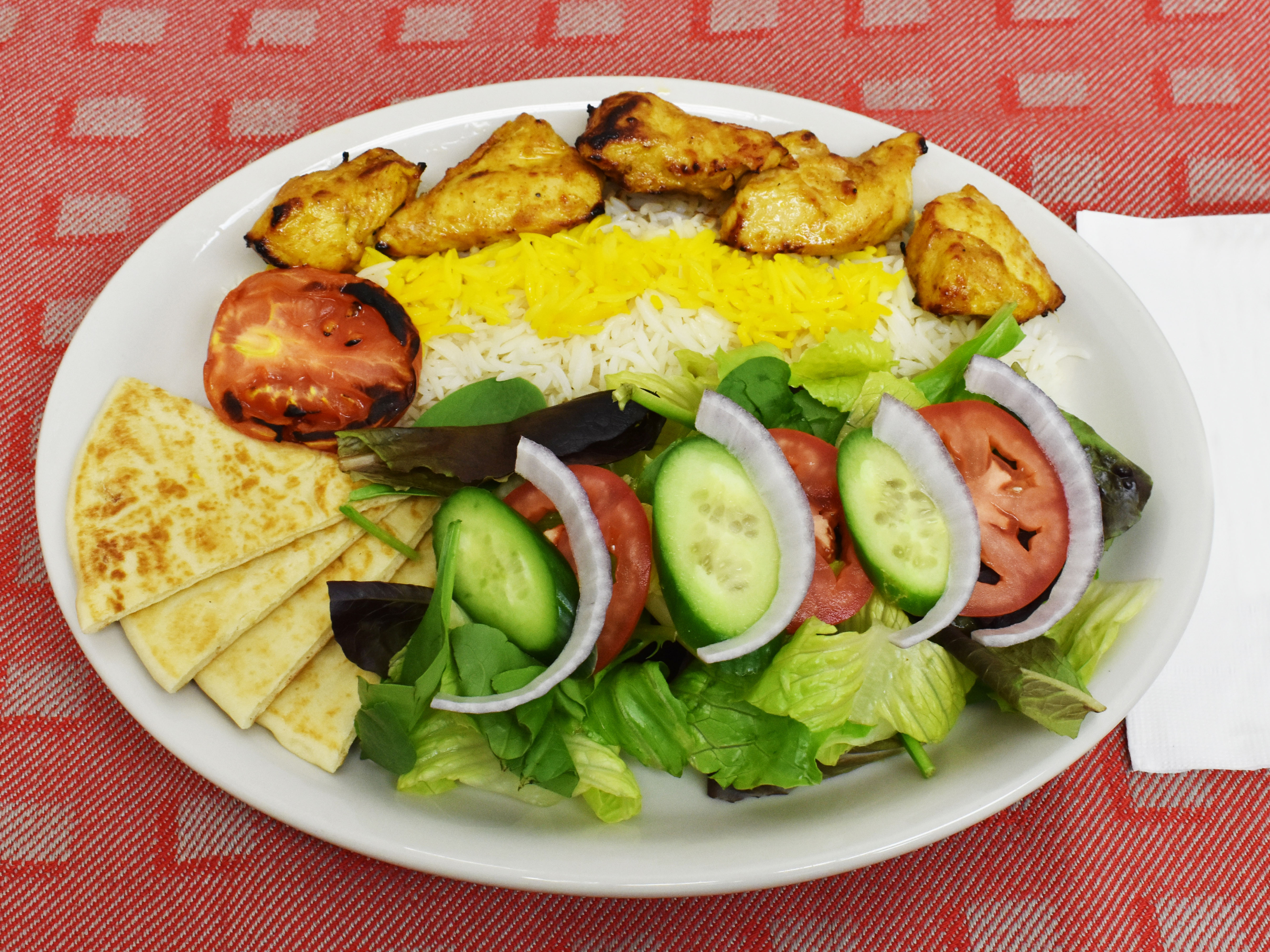 Order 12. Chicken Kebab Plate food online from Tak Grill store, San Diego on bringmethat.com