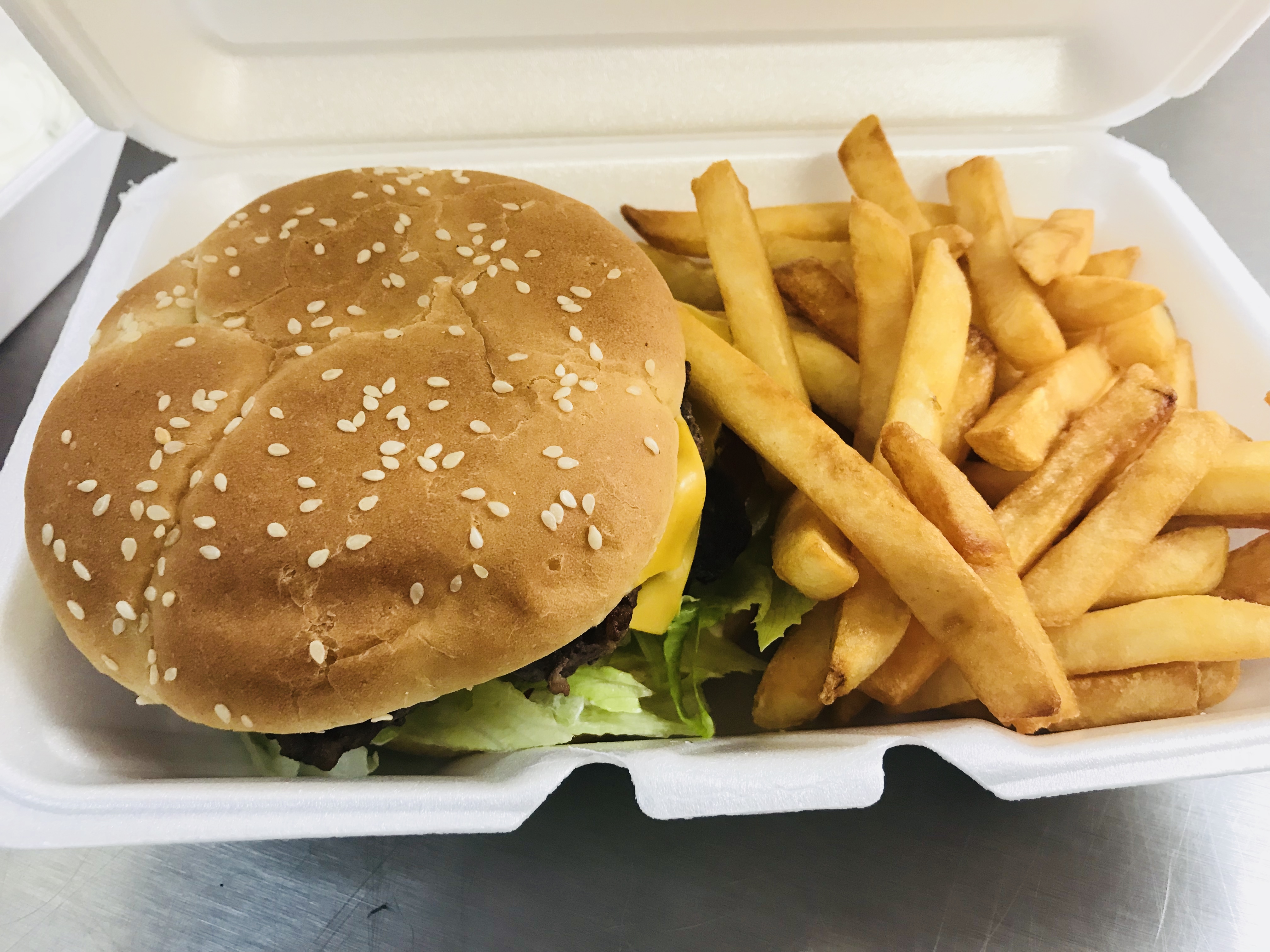 Order 6. Double Cheese Burger, Fries and Soda Combo food online from A-1 Deli And Fried Chicken store, Wilmington on bringmethat.com