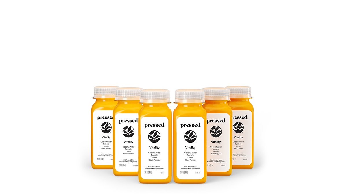 Order Vitality Shot 6-Pack | With Turmeric food online from Pressed store, Los Angeles on bringmethat.com