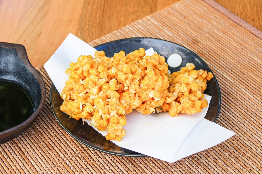 Order CORN TEMPURA (4pc)* food online from Udon Mugizo San Jose store, San Jose on bringmethat.com