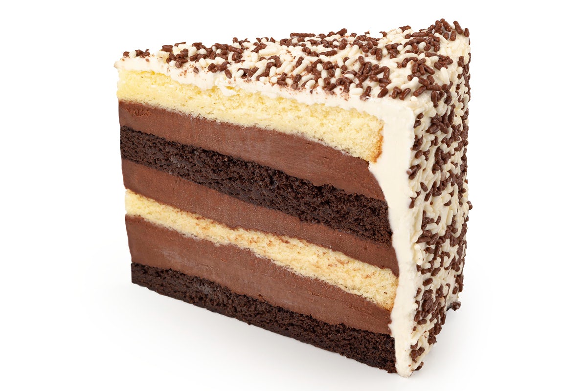 Order Black & White Fudge Cake Slice food online from Buddy V's Cake Slice store, Inglewood on bringmethat.com