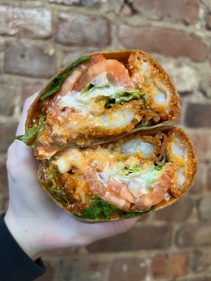 Order Buffalo Shrimp Wrap food online from Imposto Pizza store, Hoboken on bringmethat.com