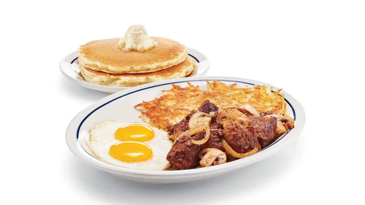 Order Sirloin Steak Tips & Eggs food online from Ihop store, Cambridge on bringmethat.com