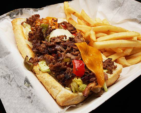 Order Large Jimshoe+fries food online from New Star Gyros store, Chicago on bringmethat.com