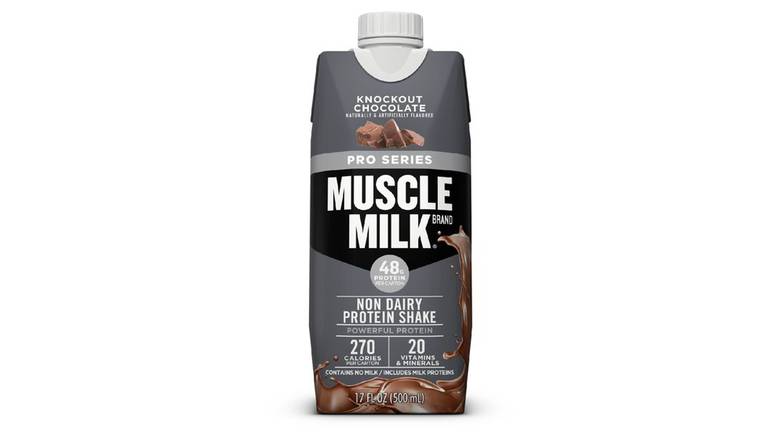 Order Muscle Milk Pro Series Protein Shake, Knockout Chocolate food online from Star Variety store, Cambridge on bringmethat.com