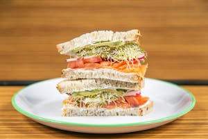 Order Veggie & Lox Sandwich  food online from Zebra House Coffee store, San Clemente on bringmethat.com