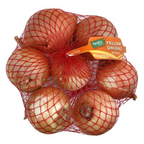 Order Signature Farms · Prepackaged Yellow Onions (3 lbs) food online from Safeway store, Redding on bringmethat.com