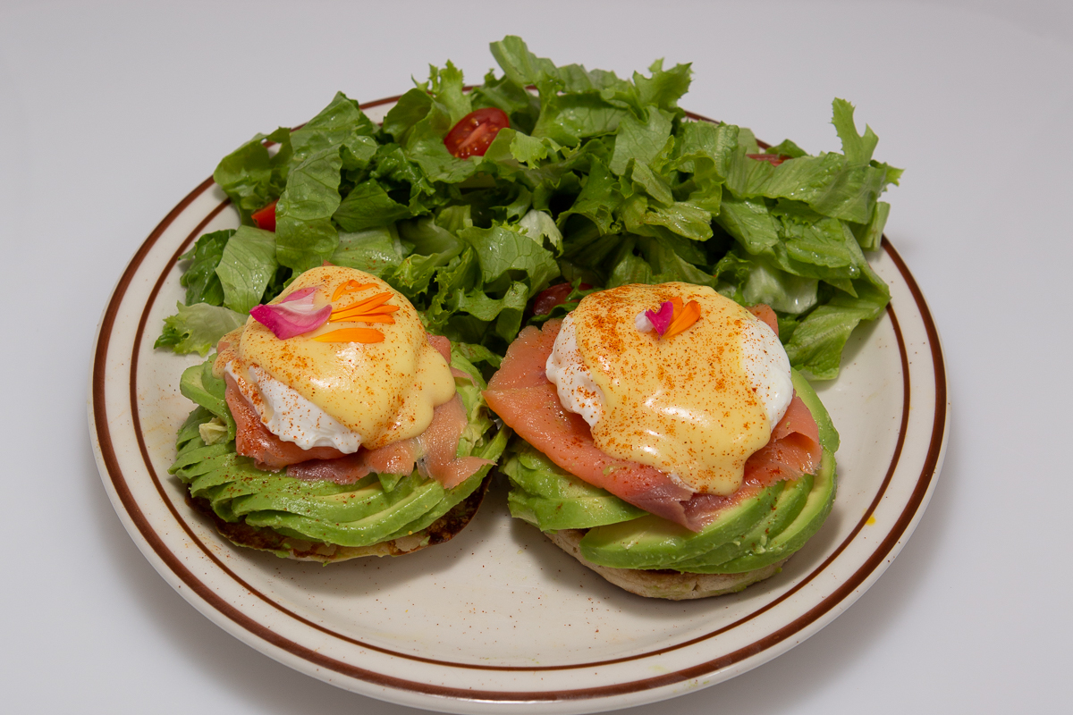 Order Smoked Salmon Benedict food online from Basilur Tee&Coffee store, Buena Park on bringmethat.com