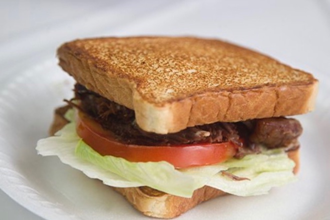 Order Beef Brisket Chopped Sandwich food online from Houston Hot Wings store, Stafford on bringmethat.com