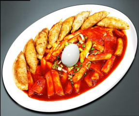 Order [D6] 떡만이 / Ddukbokki with Fried Dumplings food online from Jjang Restaurant store, Buena Park on bringmethat.com