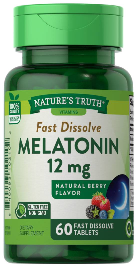 Order Nature's Truth Melatonin Fast Dissolve Tablets 12mg (60 ct) food online from Rite Aid store, Palm Desert on bringmethat.com