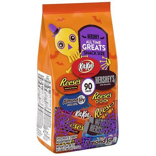 Order Hershey's Snack Size Candy, Halloween, Kit Kat, Reese's, Almond Joy, Hershey's, XXL Bag Chocolate and Peanut Butter Assortment - 44.99 oz food online from Walgreens store, Lincoln on bringmethat.com