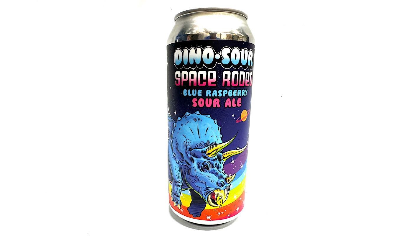 Order PAPERBACK  DINO-SOUR SPACE RODEO BLUE RASPBERRY SOUR ALE 16oz CAN food online from K-Town Beer & Wine Food Mart store, Los Angeles on bringmethat.com