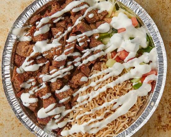 Order Lamb over rice and salad  food online from Kennedy Chicken & Gyro store, New York on bringmethat.com