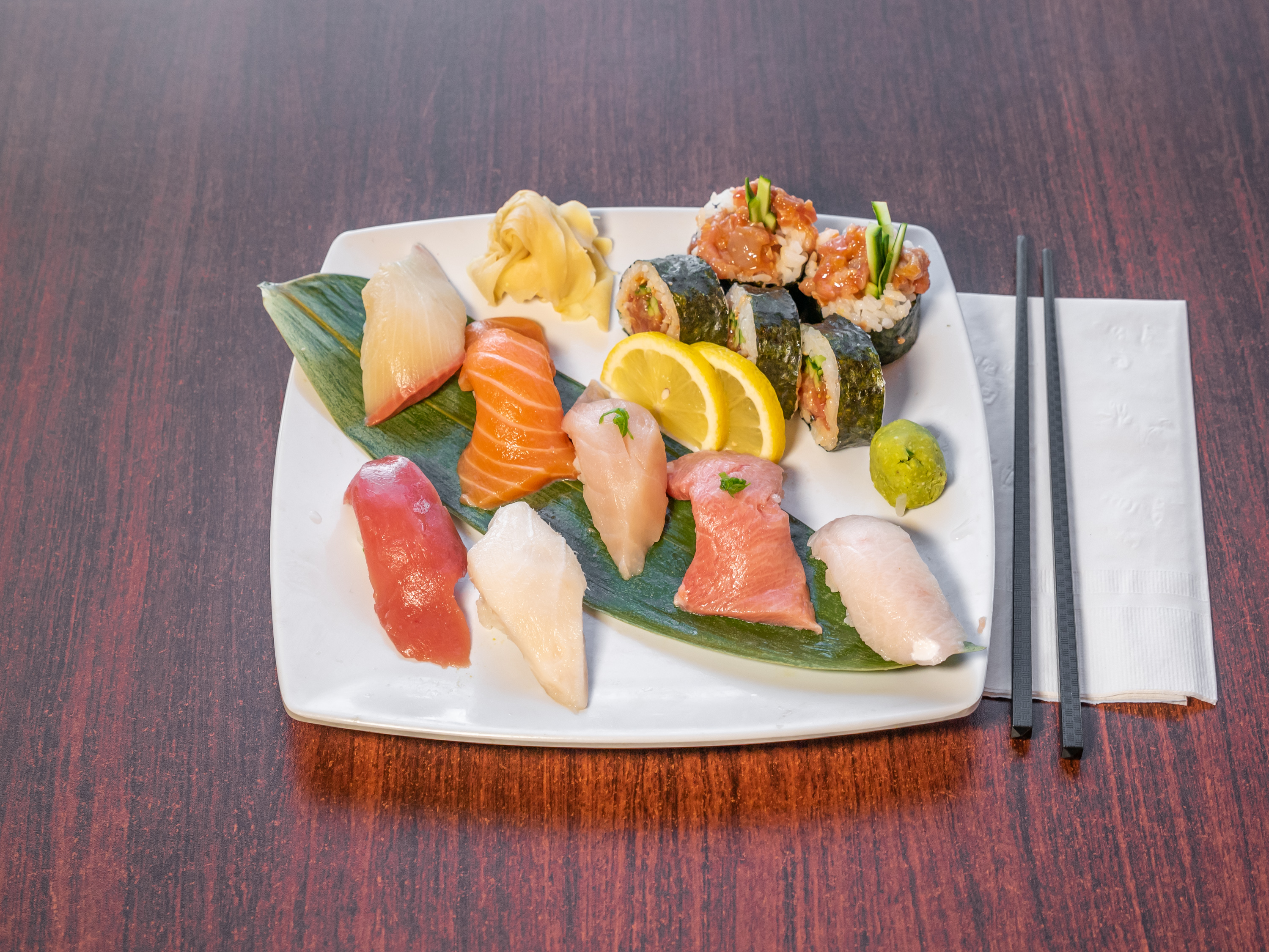Order 7 Pieces Nigiri and Spicy Tuna Roll food online from Sakura Sushi store, San Rafael on bringmethat.com