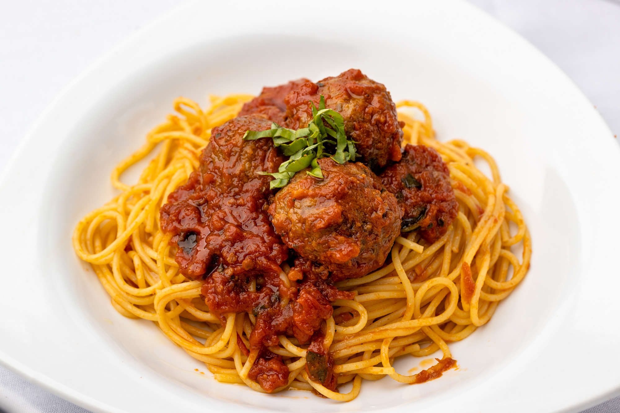 Order Spaghetti Con Polpetta food online from Zucchero e Pomodori store, New York on bringmethat.com