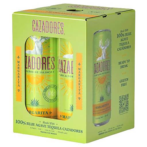 Order Cazadores Cocktail Margarita (4PK 355 ML) 137262 food online from BevMo! store, Riverbank on bringmethat.com
