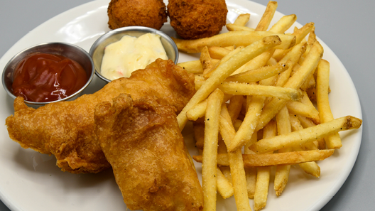 Order Kids Fish + Chips food online from Mitchell's Fish Market store, Louisville on bringmethat.com