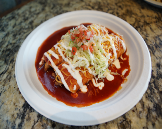 Order Side 2 Beef Enchiladas food online from Fuego Mexican Kitchen store, Las Vegas on bringmethat.com