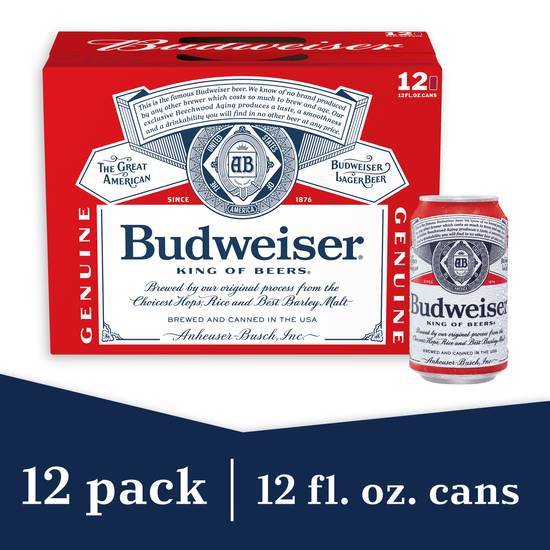 Order Budweiser Can Al 12Pk 12 Fld oz (5.0% ABV) food online from Ampm store, Granite Bay on bringmethat.com