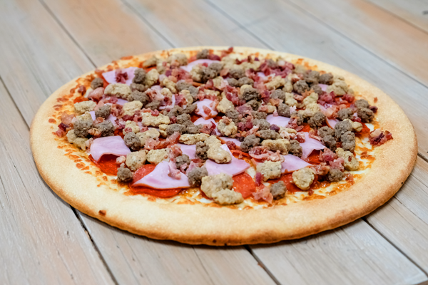 Order Large Meat Lovers Pizza food online from Pizzaroni store, Hawthorne on bringmethat.com
