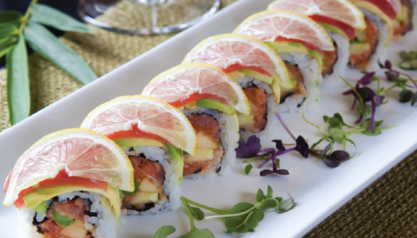 Order F4. Lemon Roll food online from Ami Sushi store, Westwood on bringmethat.com
